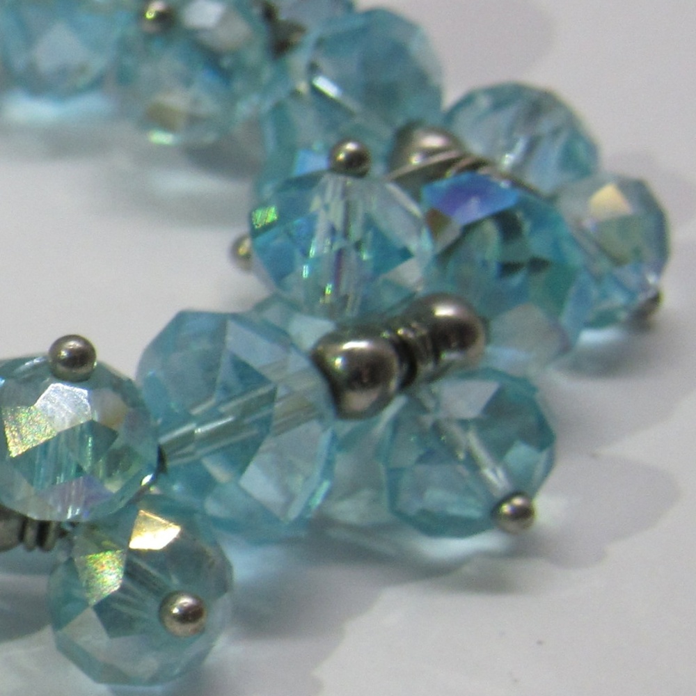 Vintage Light Blue Faceted Crystal Bracelet